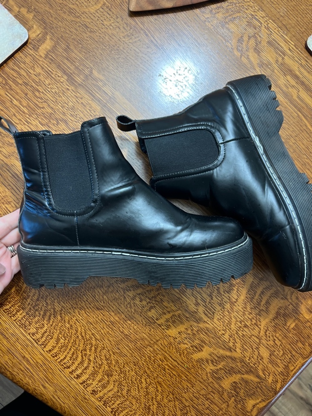 SHEIN Black Chunky Platform Chelsea Boots